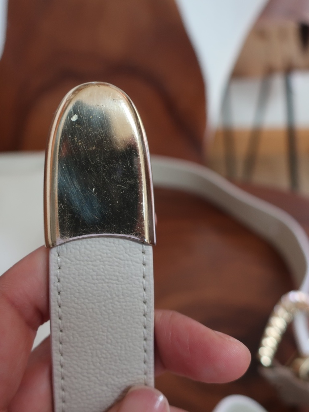 Natalie Borton Designs Sera Crescent Bag in Bone Leather - Picture 9 of 11